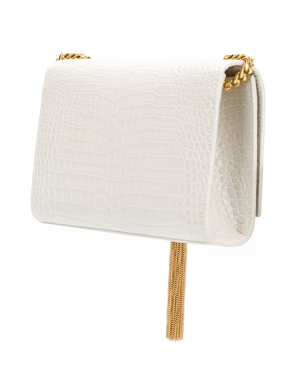 Saint Laurent Kate croc embossed shoulder bag