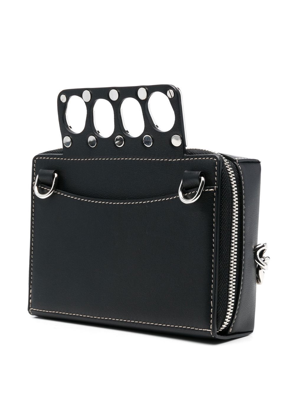 Alexander McQueen knuckleduster leather box clutch