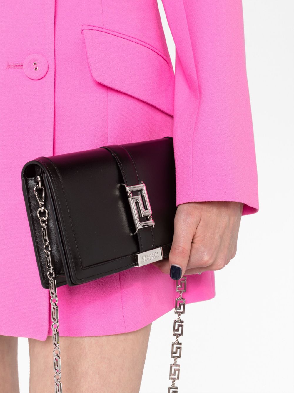 Versace Greca Goddess leather clutch bag