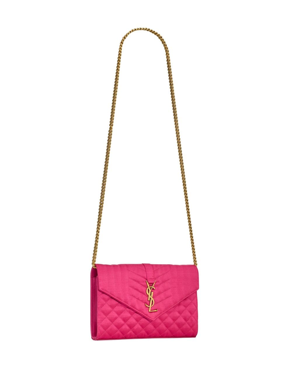 Saint Laurent matelassé logo-plaque envelope bag