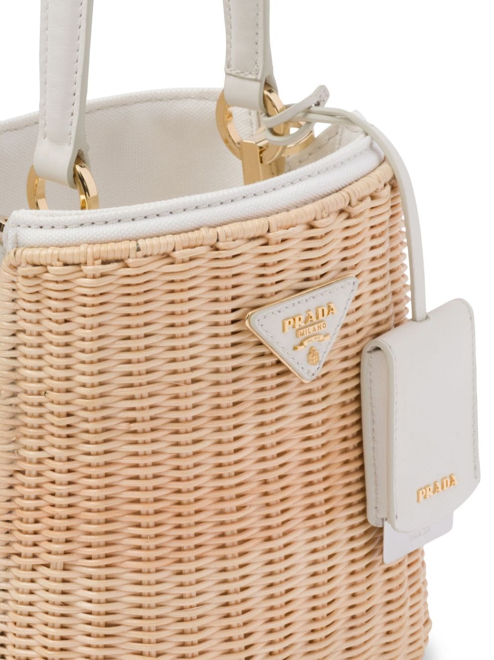 Pra*a panier wicker and canvas bag