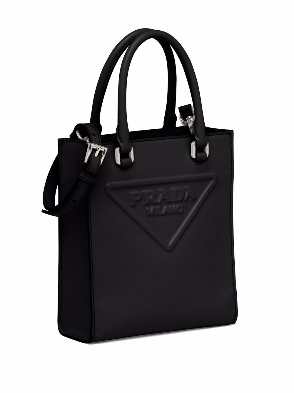 Pra*a logo-embossed tote bag