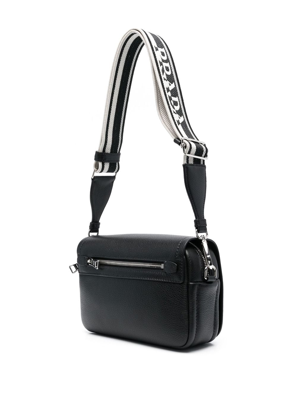 Pra*a logo-plaque leather satchel bag