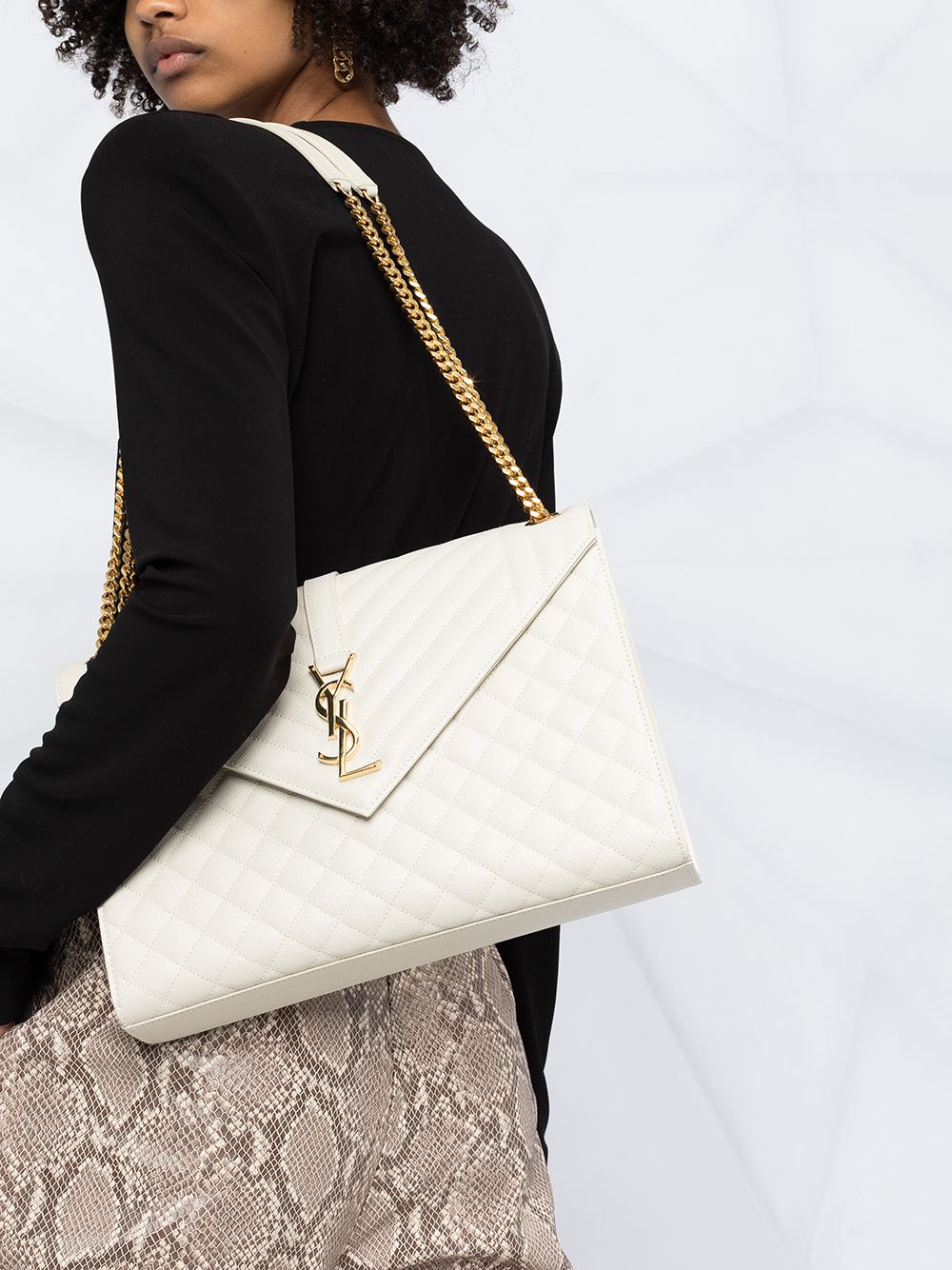 Saint Laurent Enveloppe monogram shoulder bag