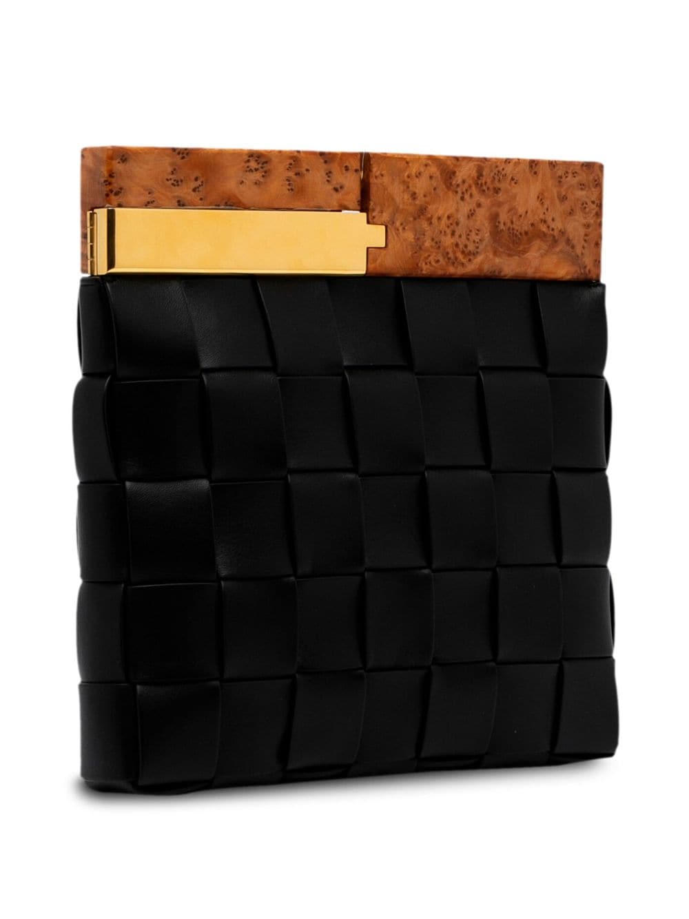 Bo*te*ga ve*ne*ta  intrecciato snap clutch bag