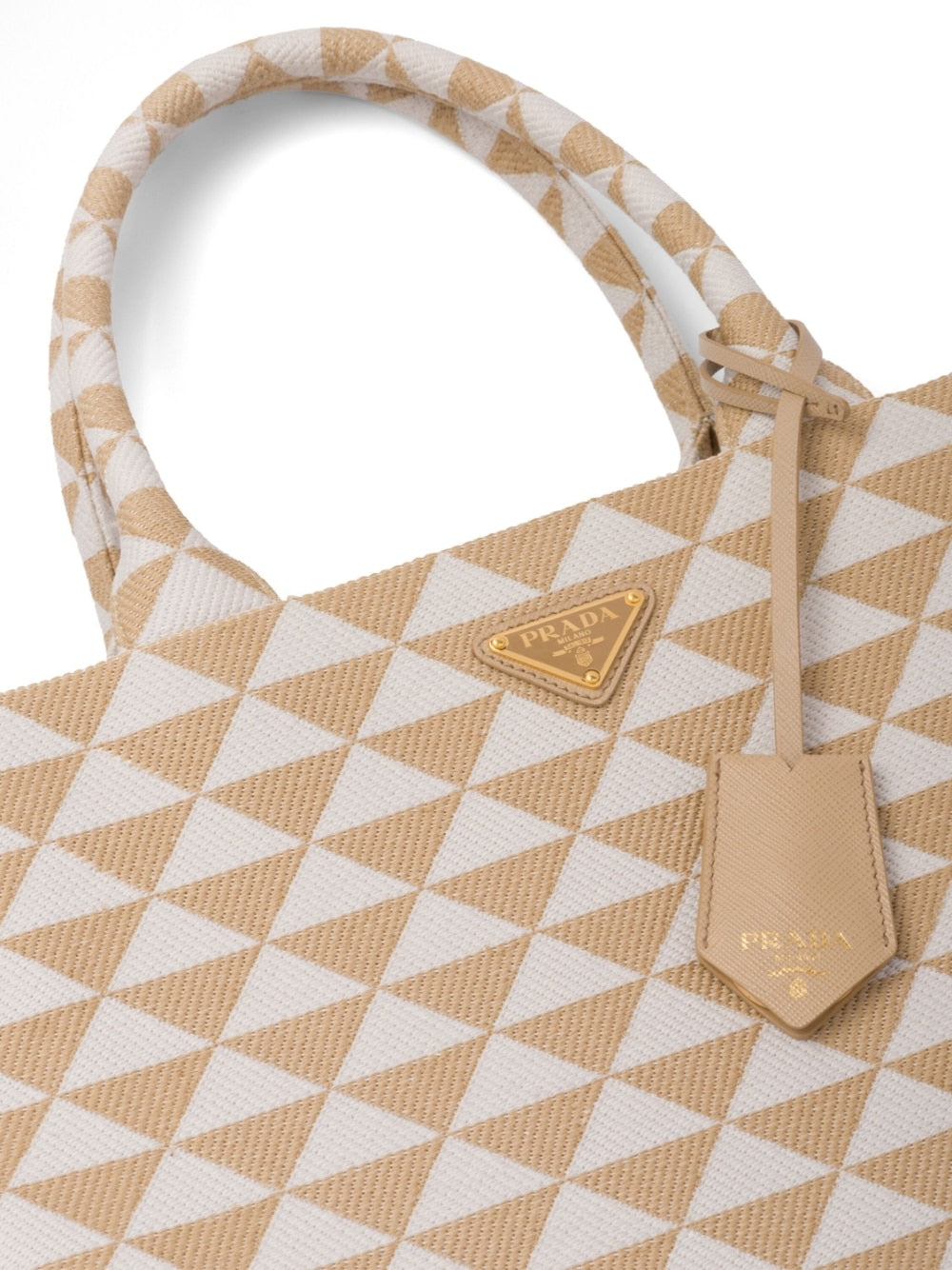 Pra*a large symbole embroidered tote bag