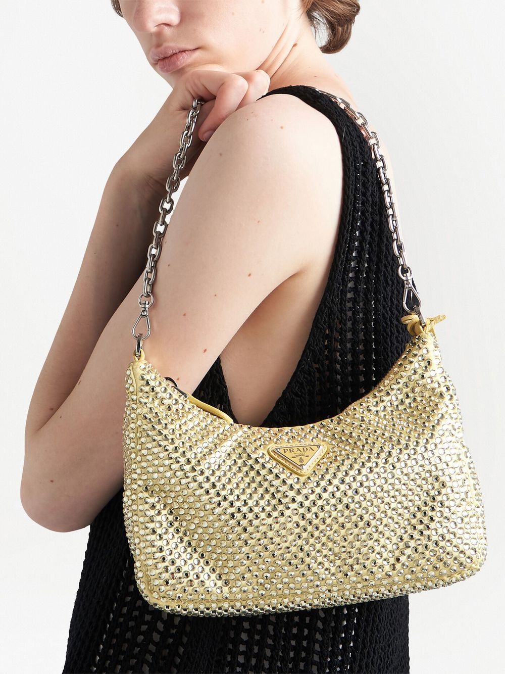 Pra*a re-edition 2005 crystal-embellished shoulder bag
