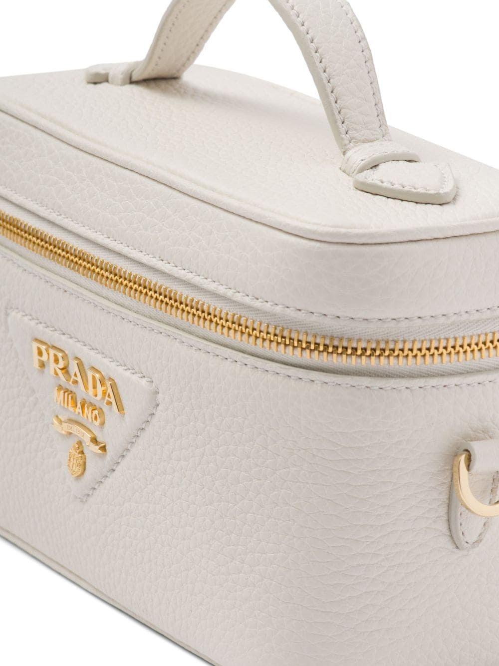 Pra*a logo-plaque leather mini-bag
