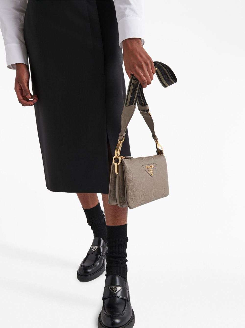 Pra*a leather shoulder bag