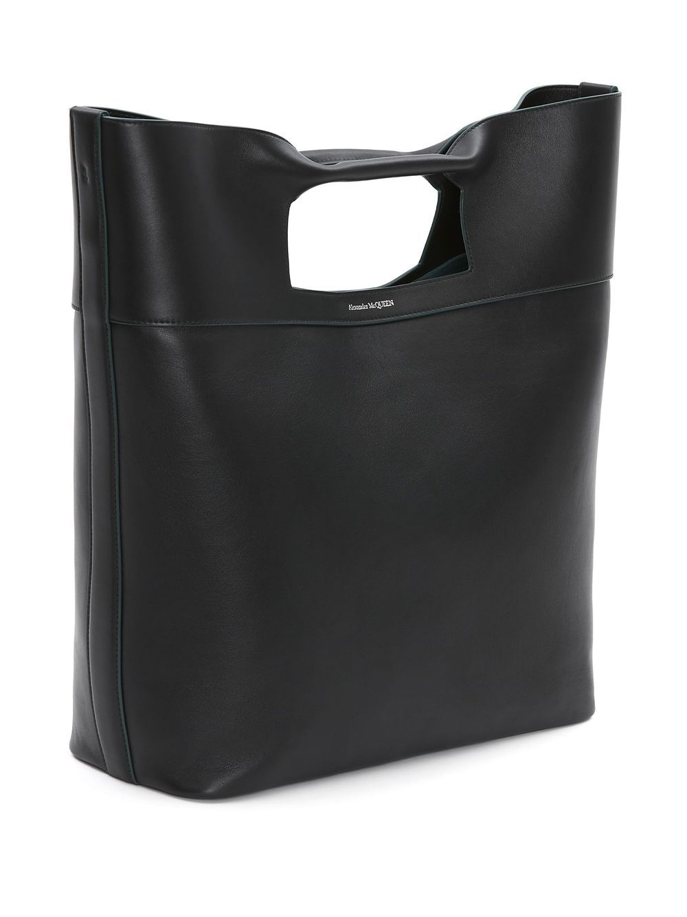 Alexander McQueen leather logo print tote bag