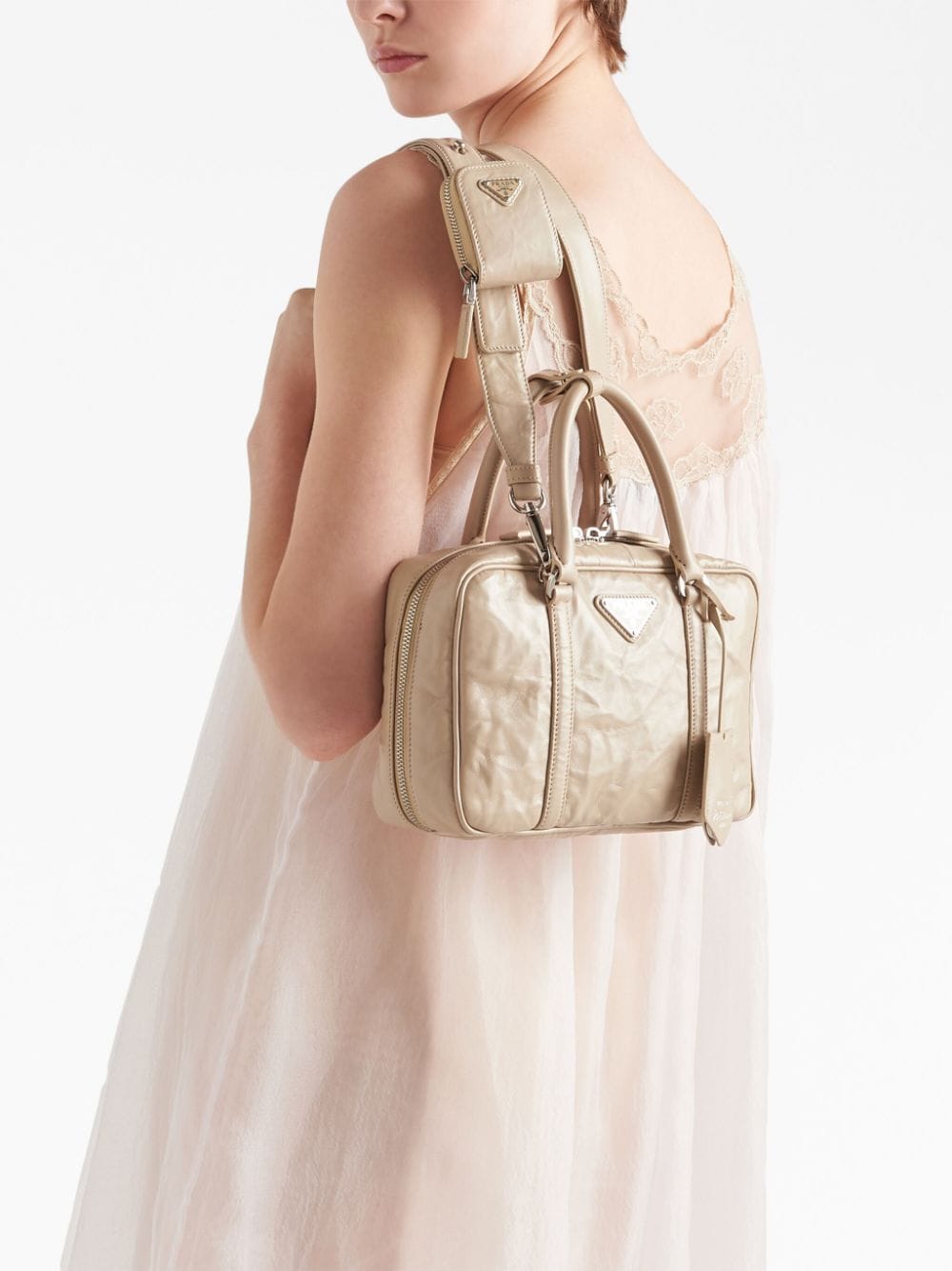 Pra*a medium leather tote bag