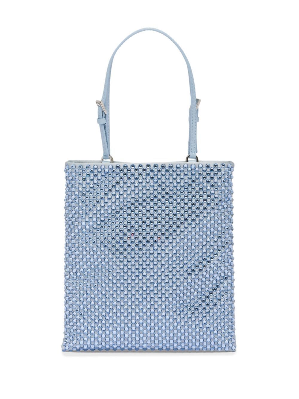 Pra*a crystal-embellished satin handbag