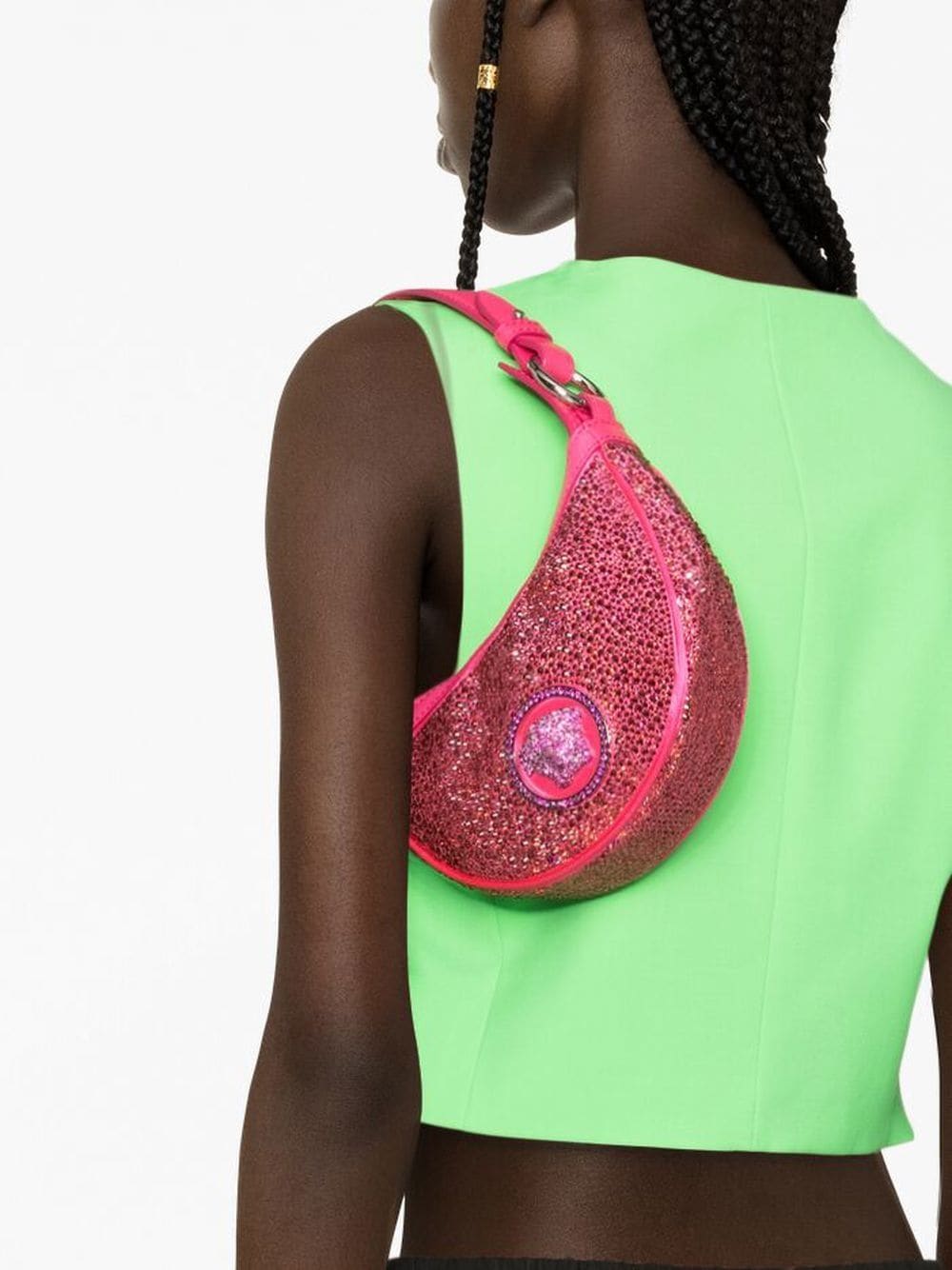 Versace Repeat crystal-embellished shoulder bag