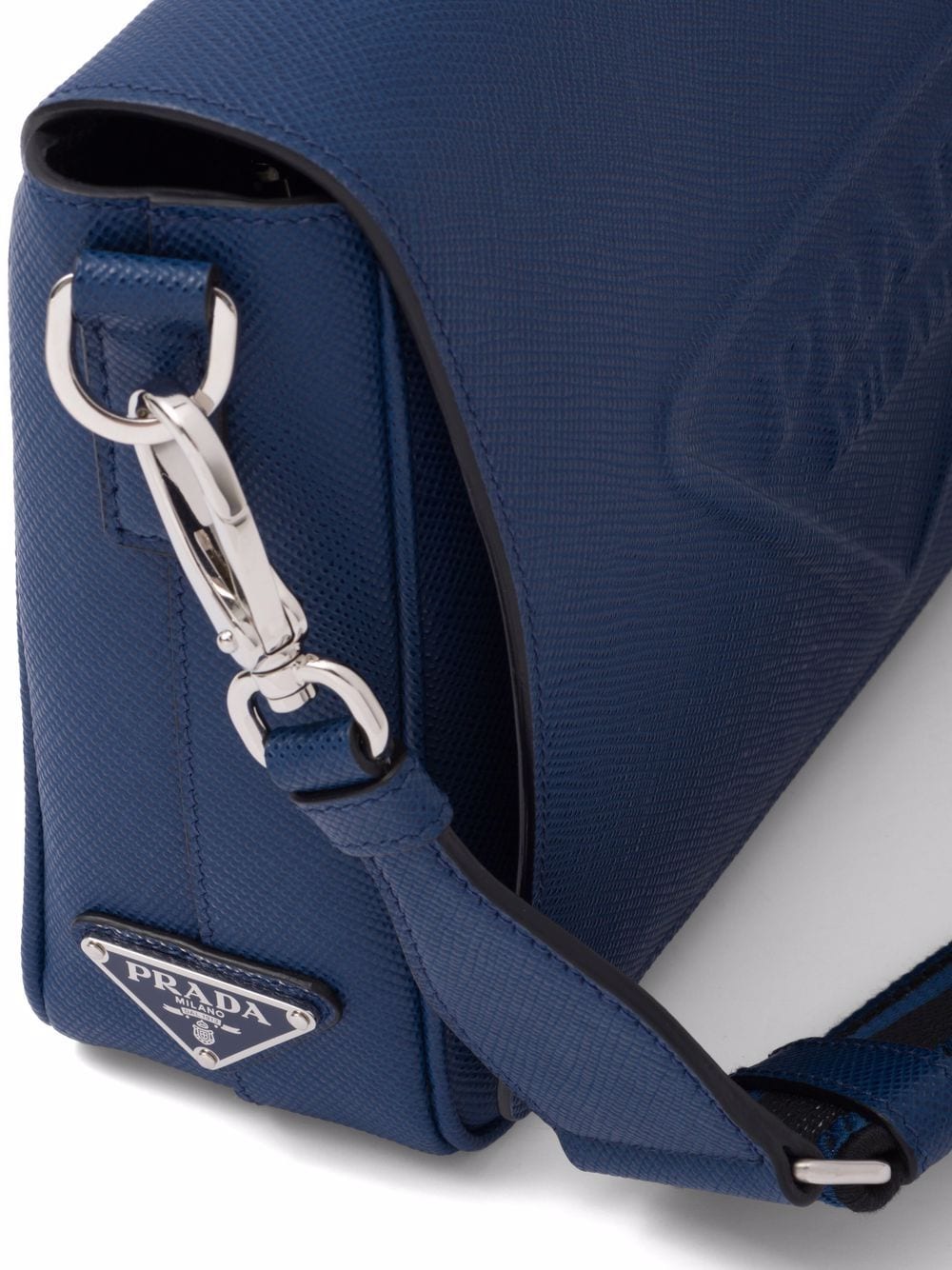 Pra*a logo-embossed saffiano leather bag