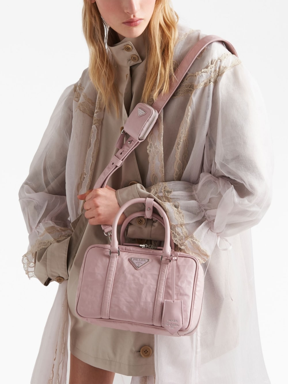 Pra*a medium leather tote bag