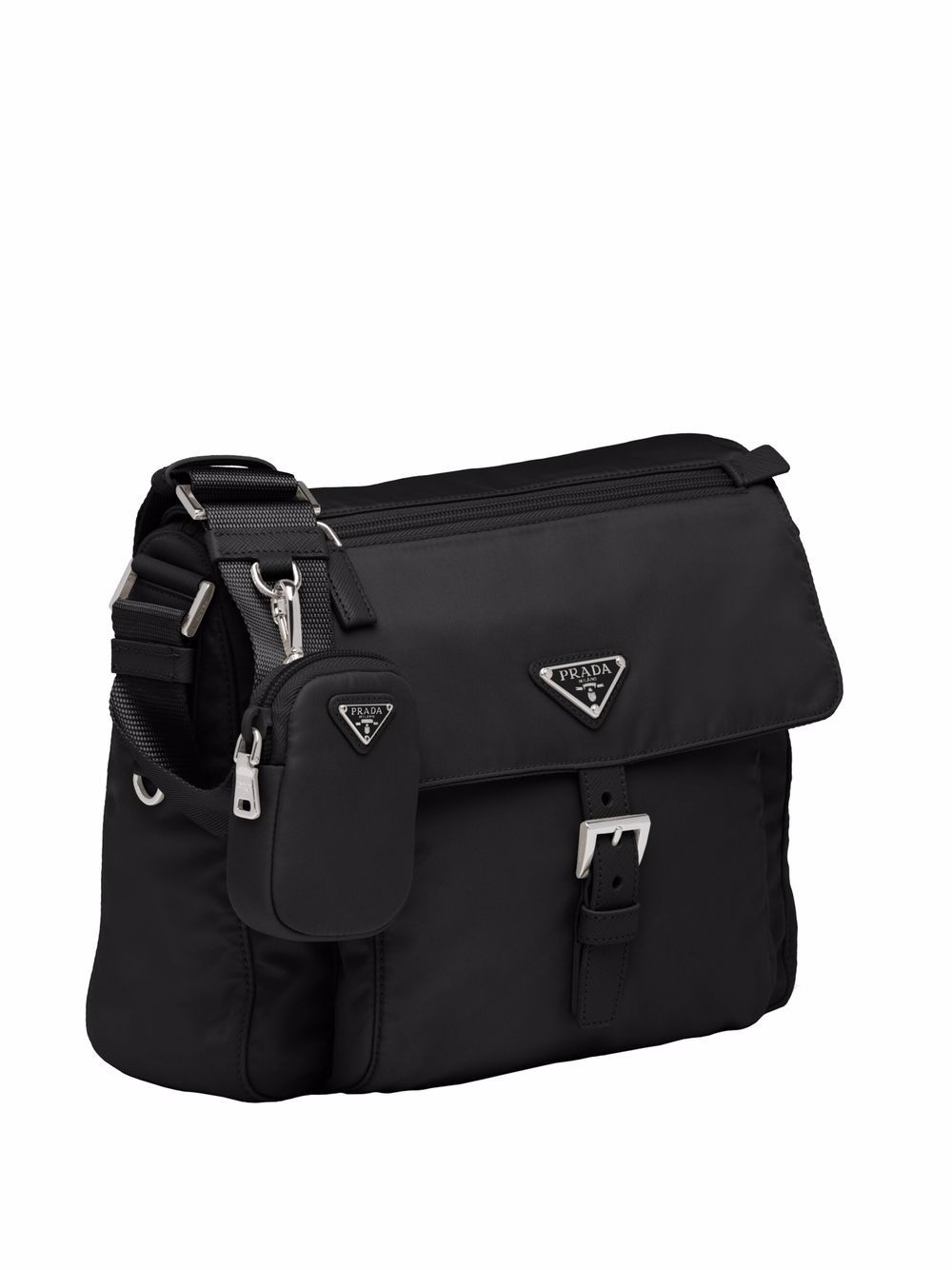 Pra*a re-nylon triangle logo-plaque shoulder bag