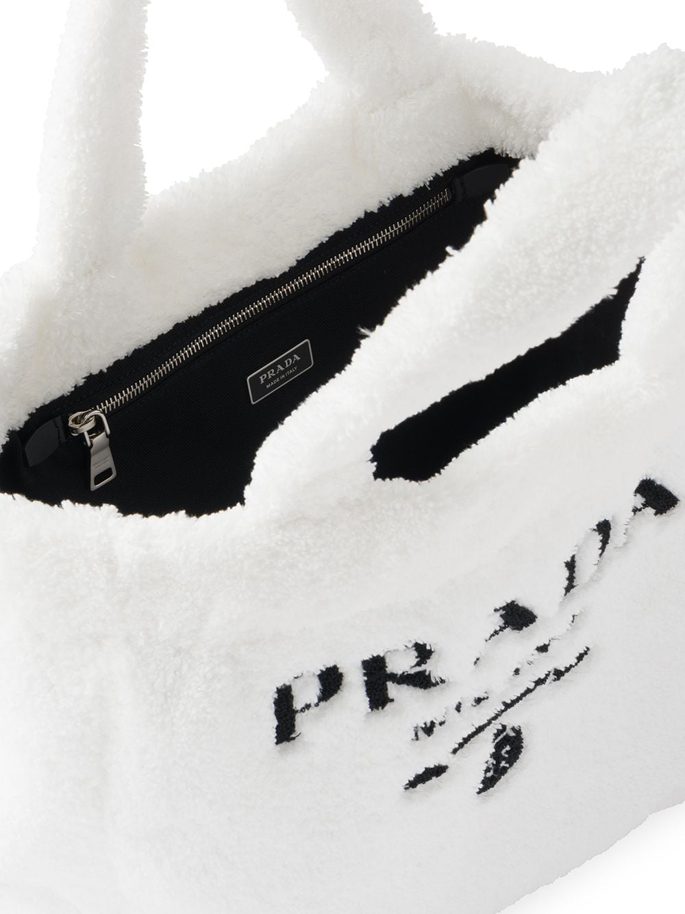 Pra*a logo-print terry-cloth tote bag