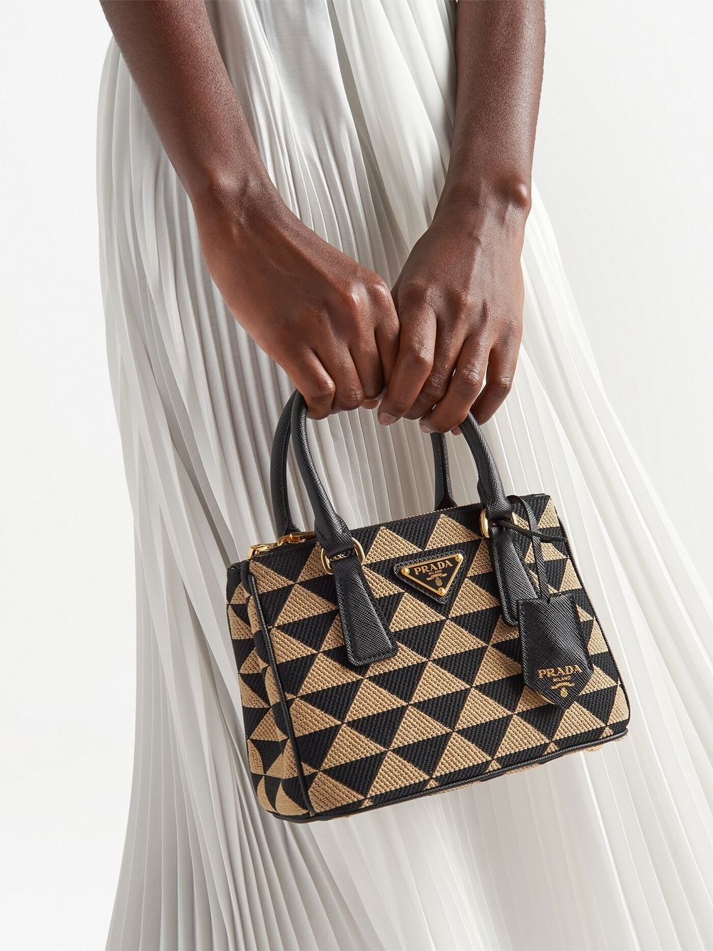 Pra*a symbole embroidered mini bag