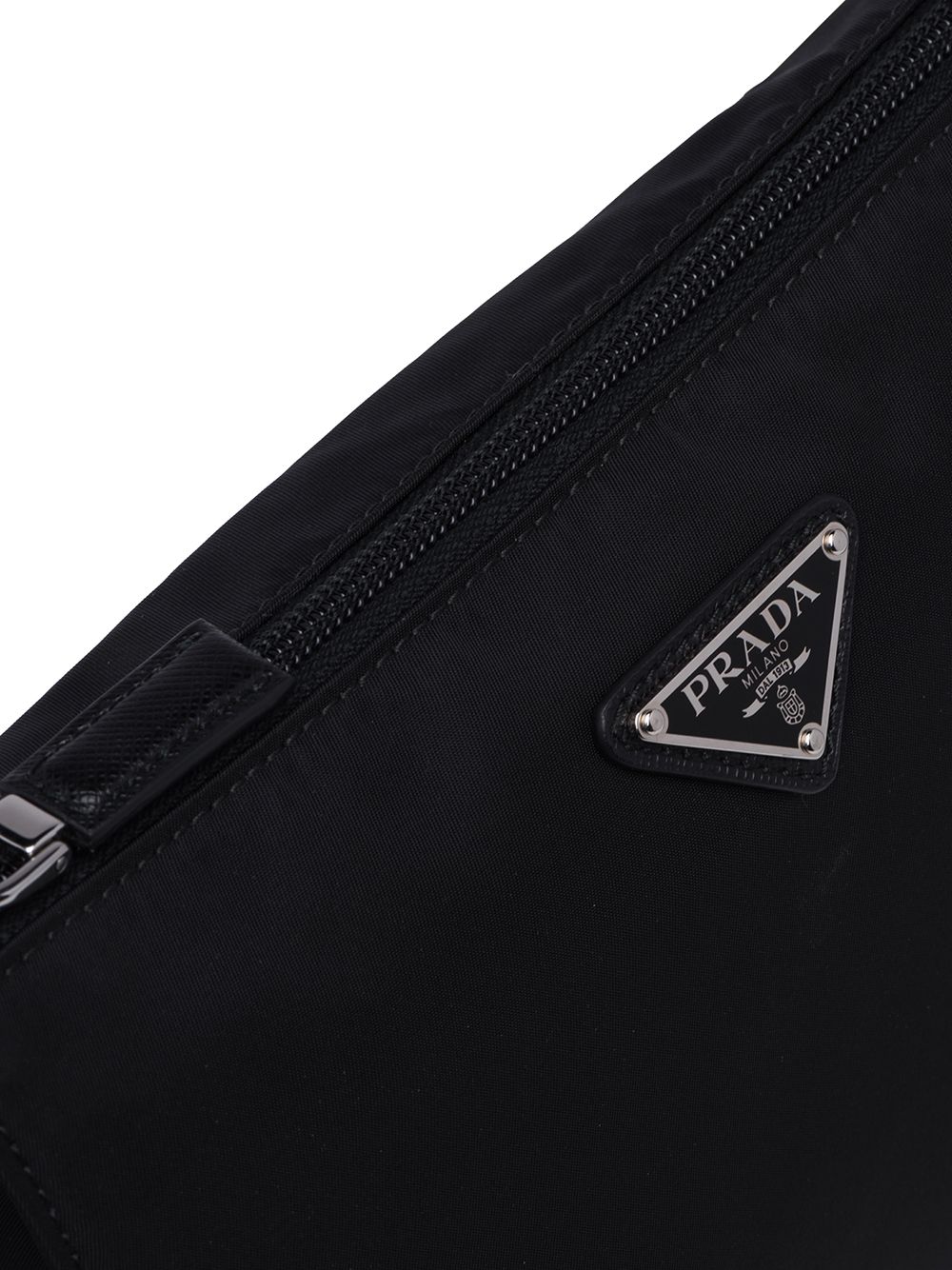 Pra*a re-nylon and saffiano leather pouch