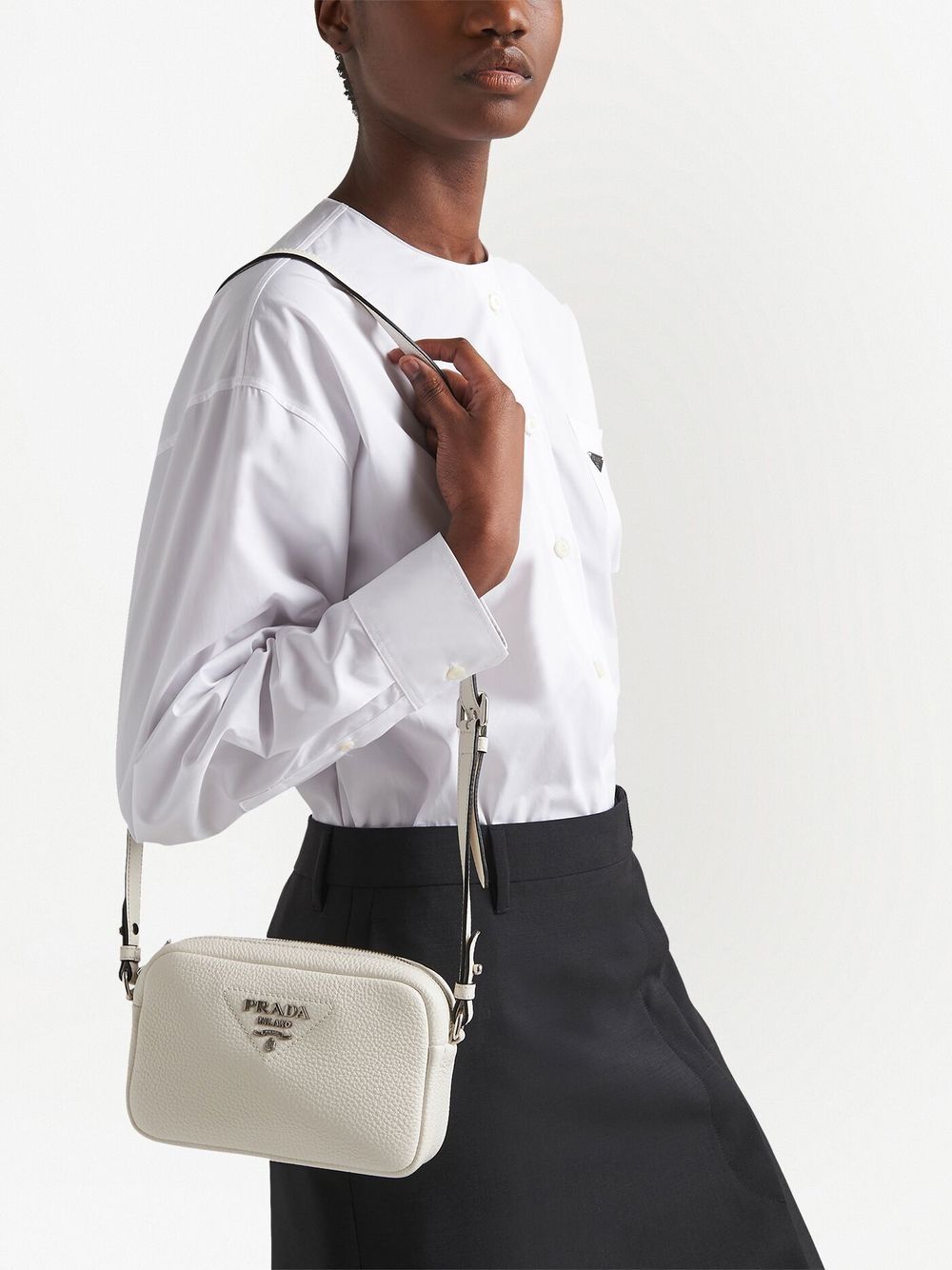 Pra*a logo-plaque crossbody bag