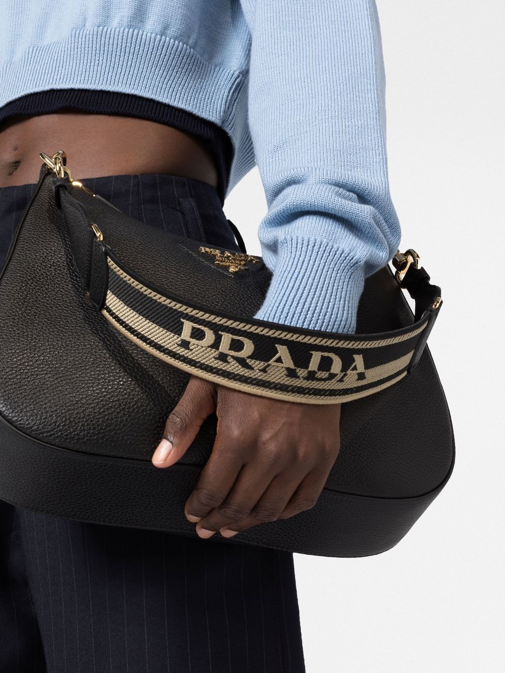 Pra*a triangle-logo shoulder bag