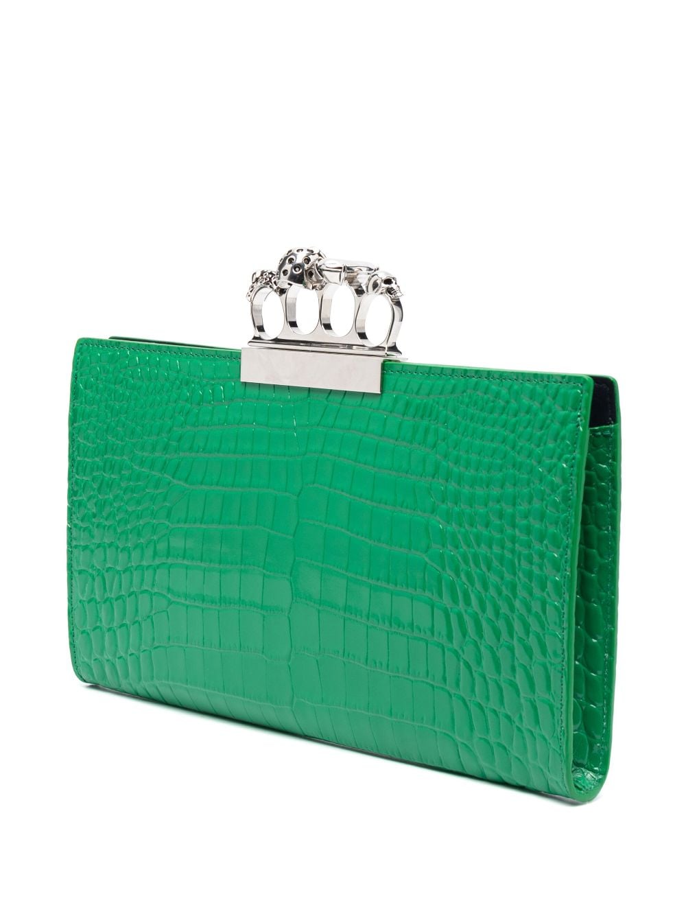 Alexander McQueen Jewelled crocodile-embossed clutch bag