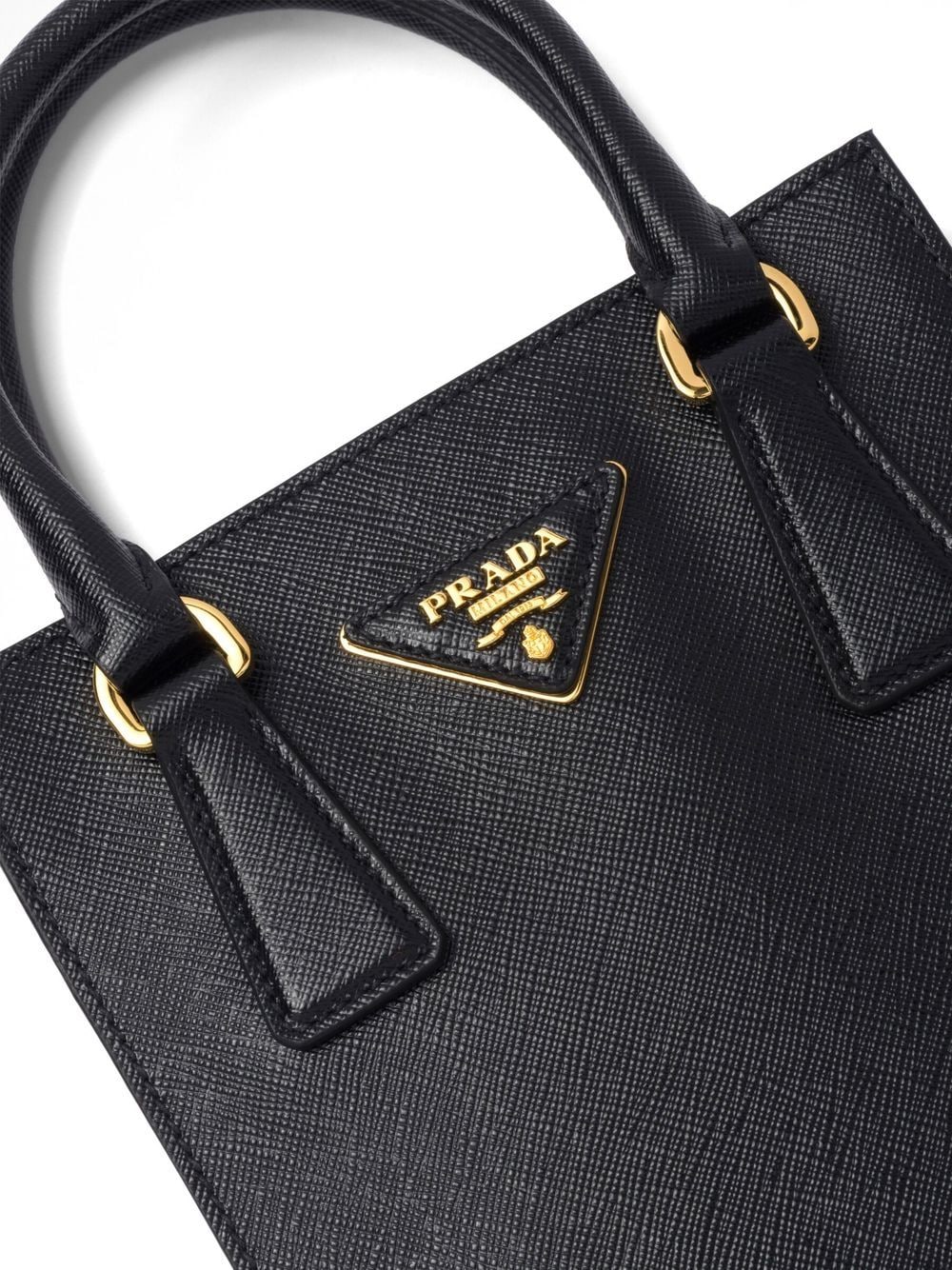Pra*a triangle-logo saffiano-leather tot