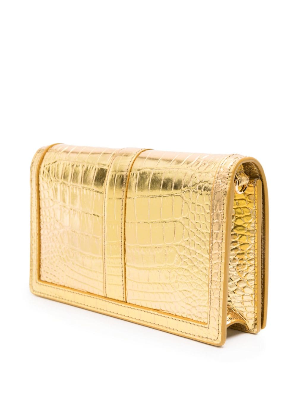 Versace crocodile-embossed metallic-leather crossbody bag
