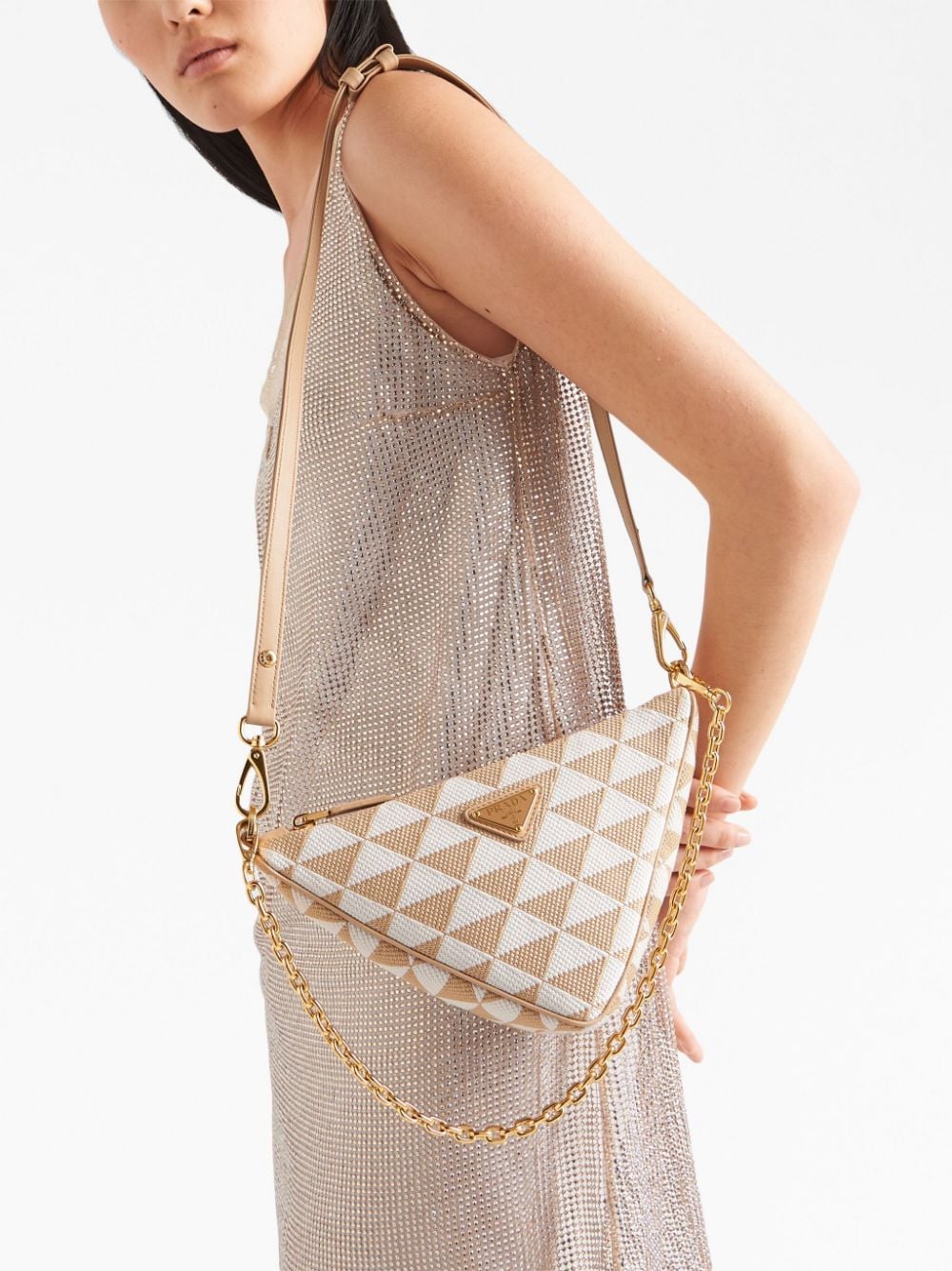 Pra*a embroidered jacquard mini bag