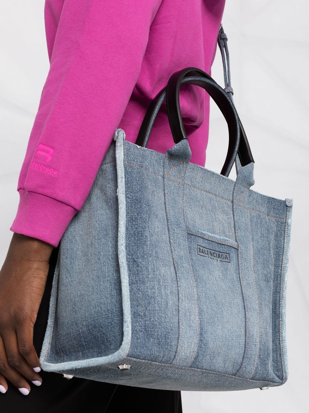 Ba*len*cia*ga hardware denim belt bag