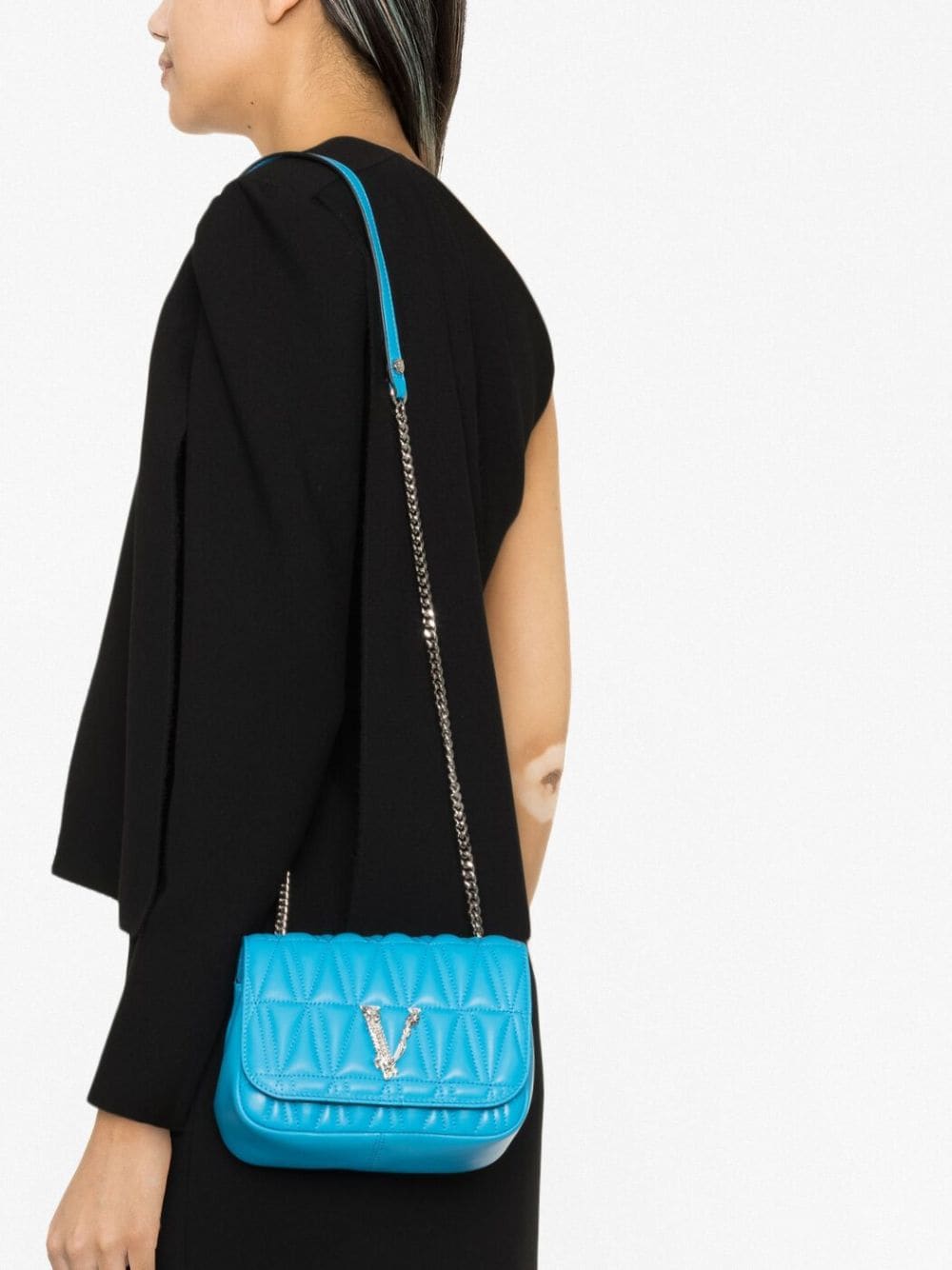 Versace small Virtus leather shoulder bag