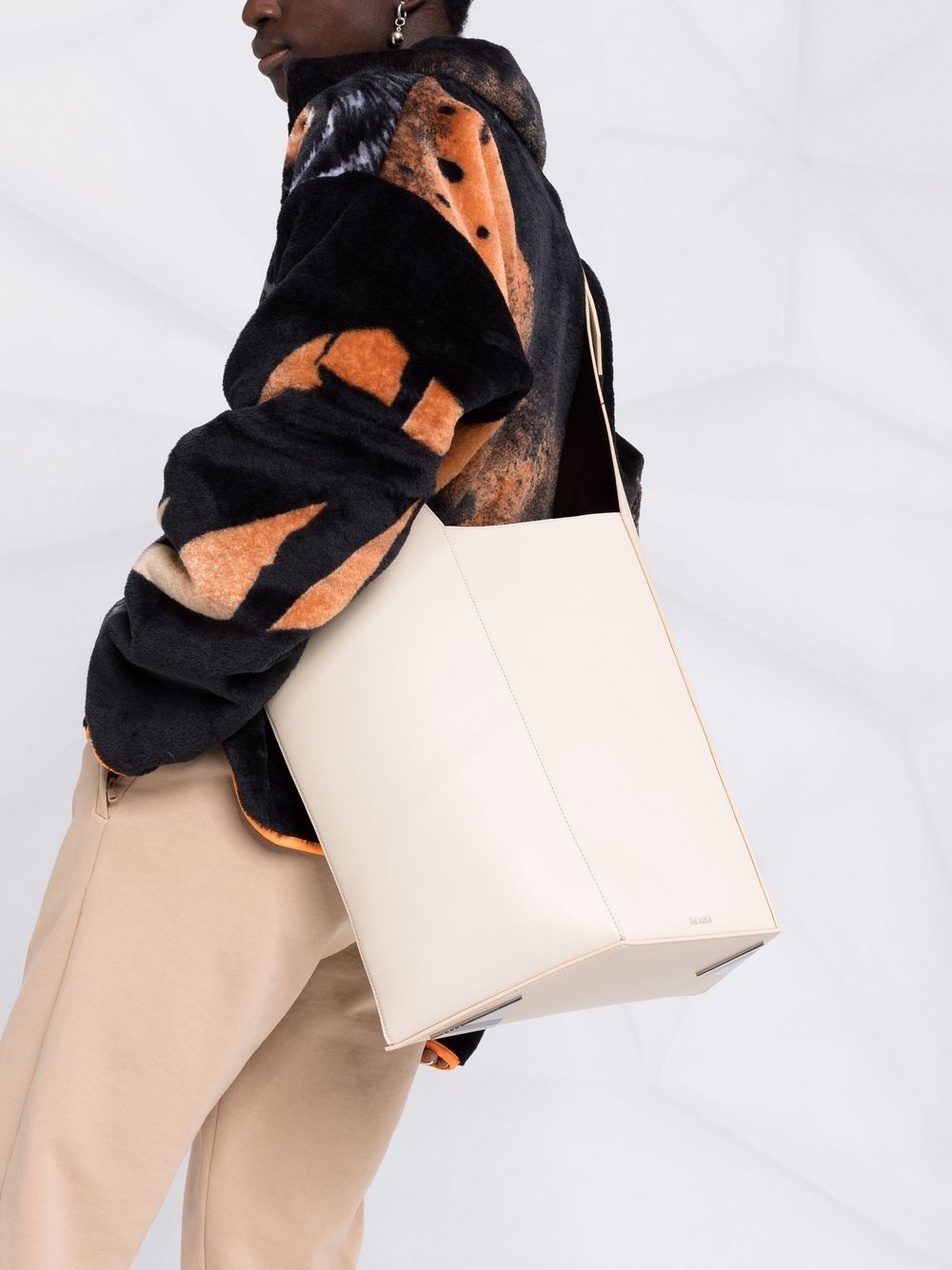 The Attico 12PM geometric leather tote bag