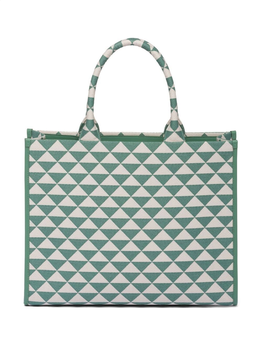 Pra*a large symbole embroidered tote bag