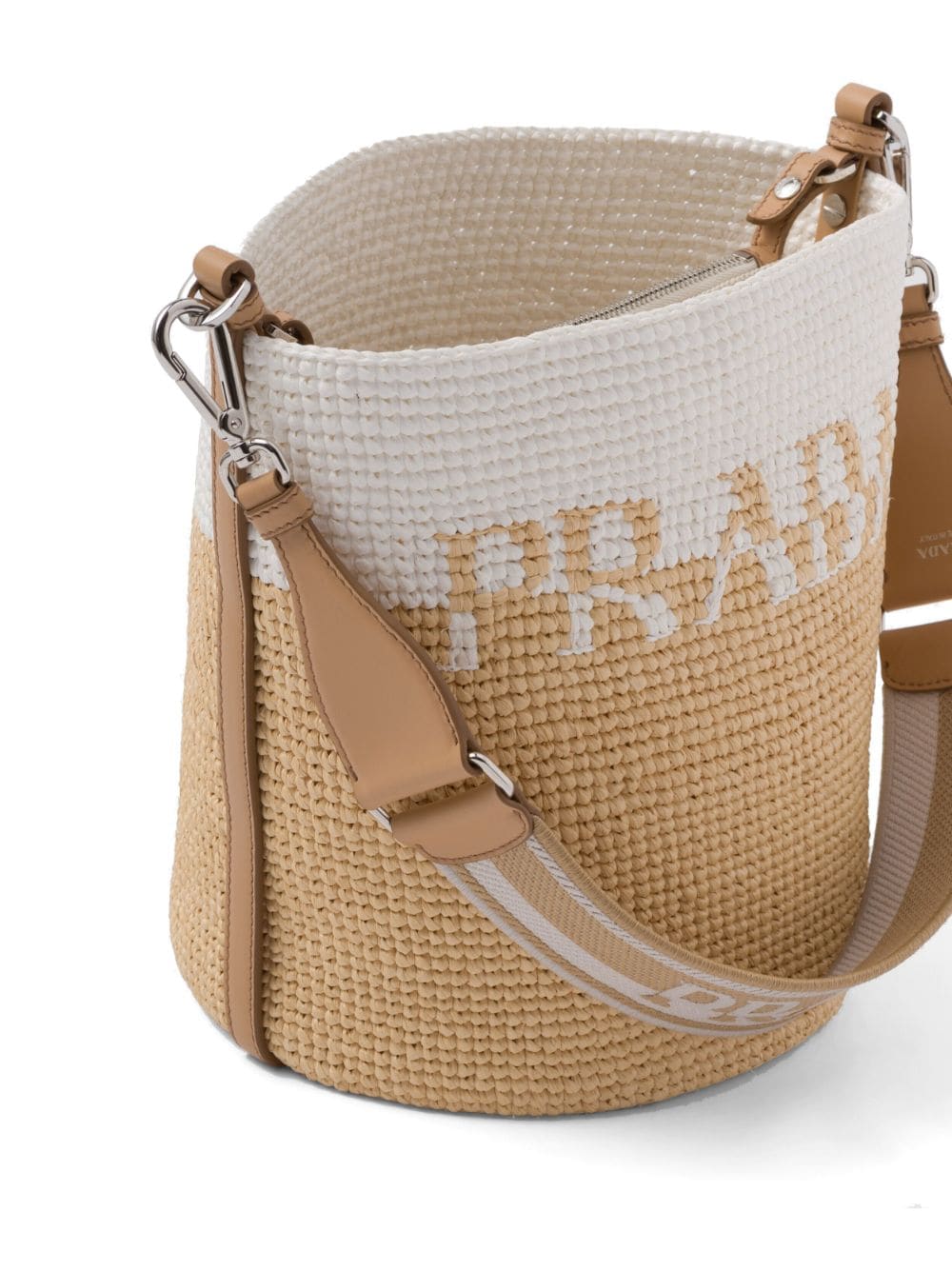 Pra*a logo-plaque bucket bag