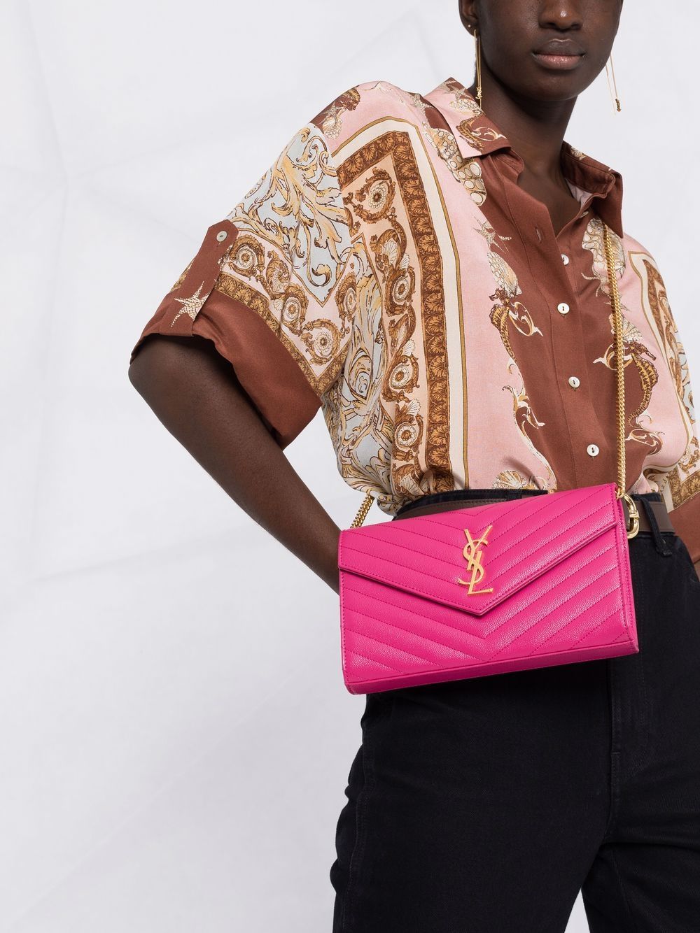 Saint Laurent monogram wallet-on-chain