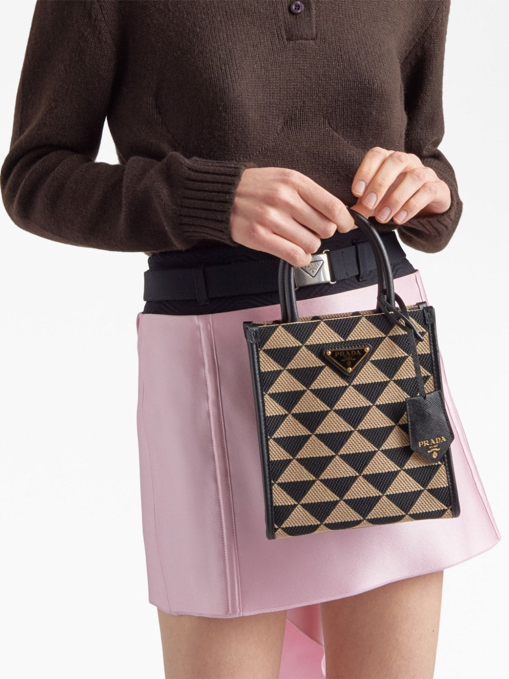 Pra*a symbole embroidered mini bag