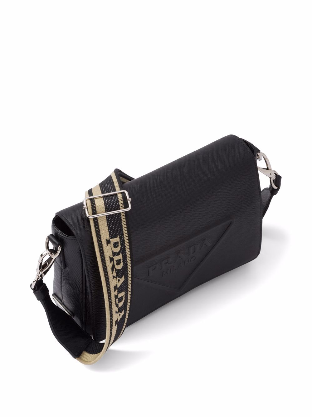 Pra*a logo-embossed saffiano leather bag