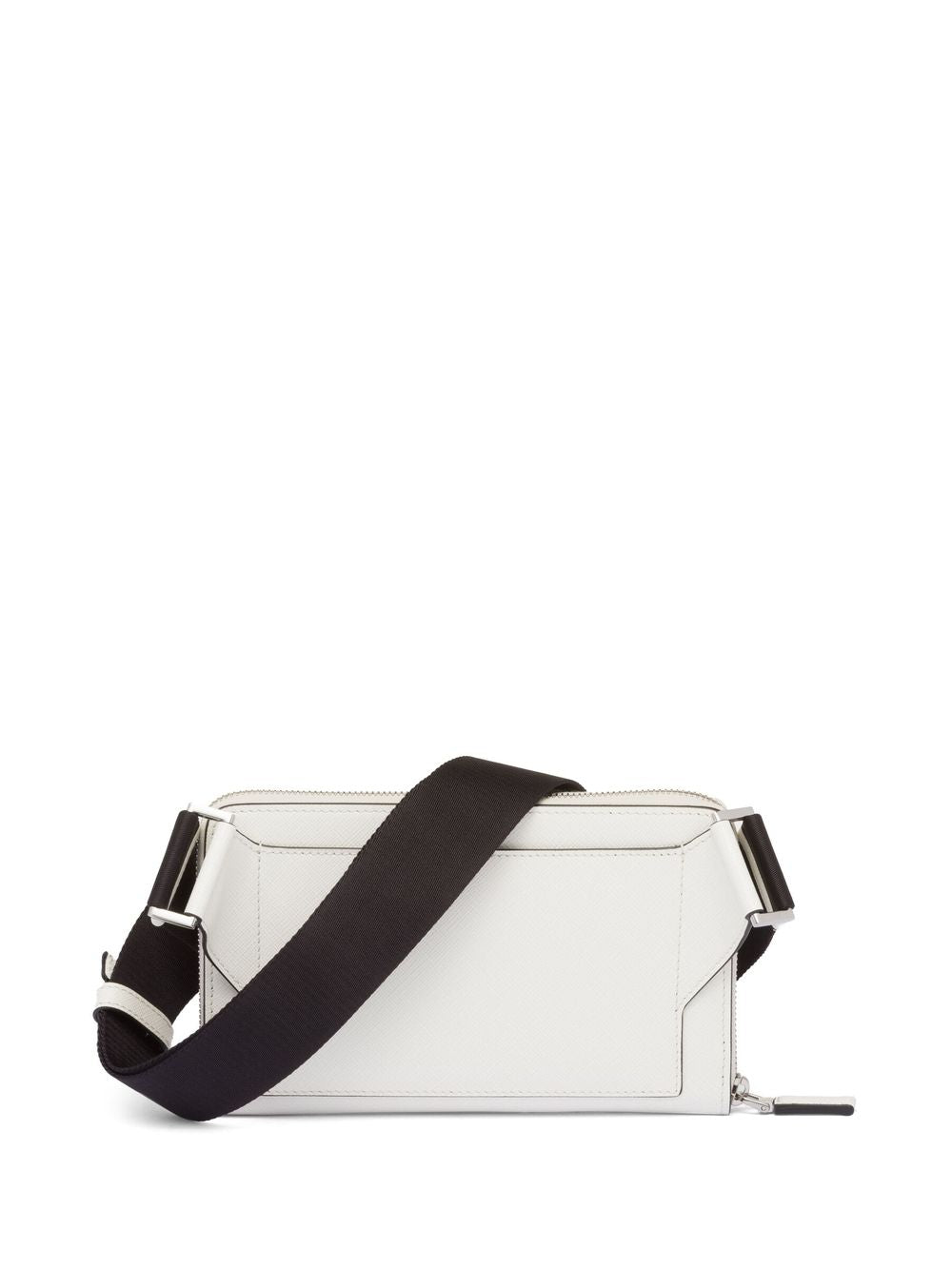 Pra*a logo-plaque leather messenger bag