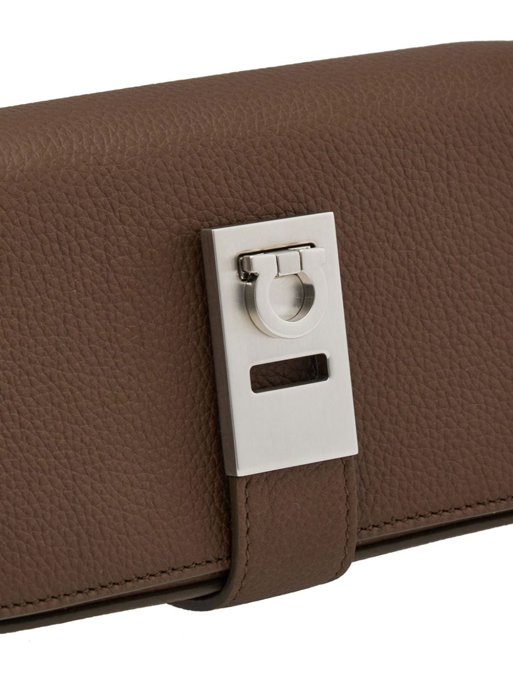 Ferragamo Gancini buckle pebbled-texture shoulder bag