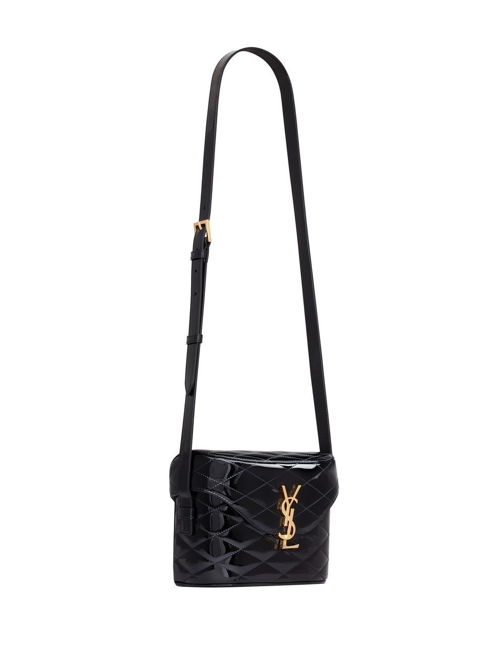Saint Laurent quilted patent-leather bucket bag