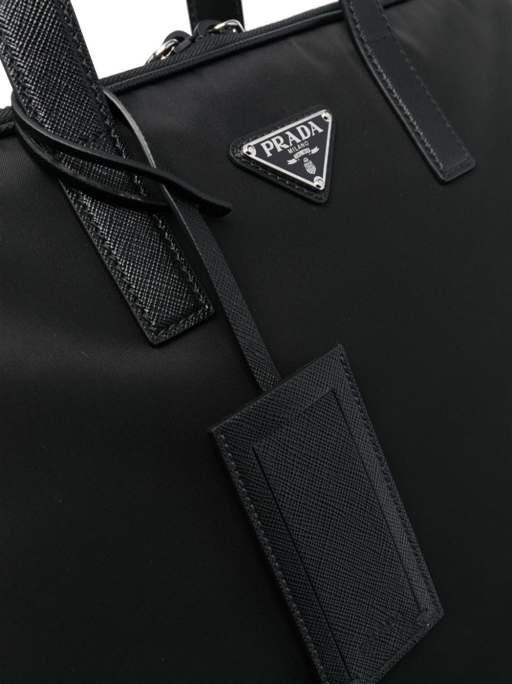 Pra*a logo-plaque laptop bag