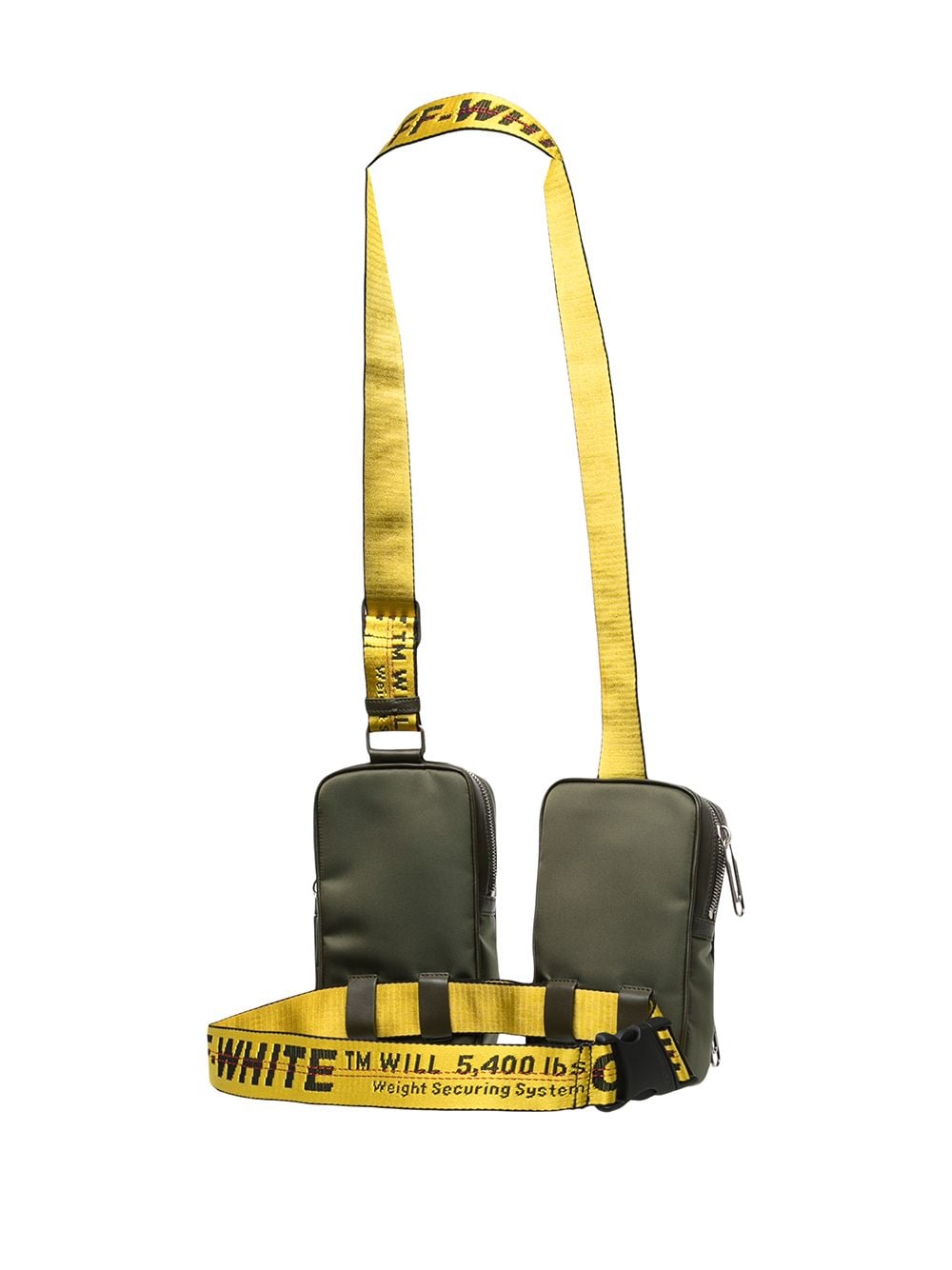 Off-White double-pouch Industrial-strap bag