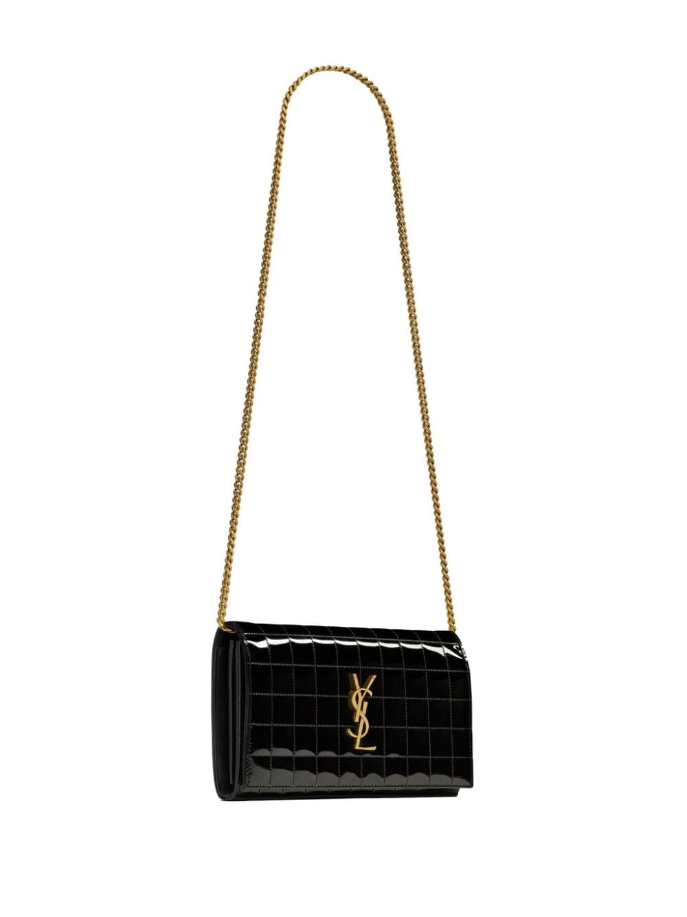 Saint Laurent Cassandre matelassé leather chain wallet