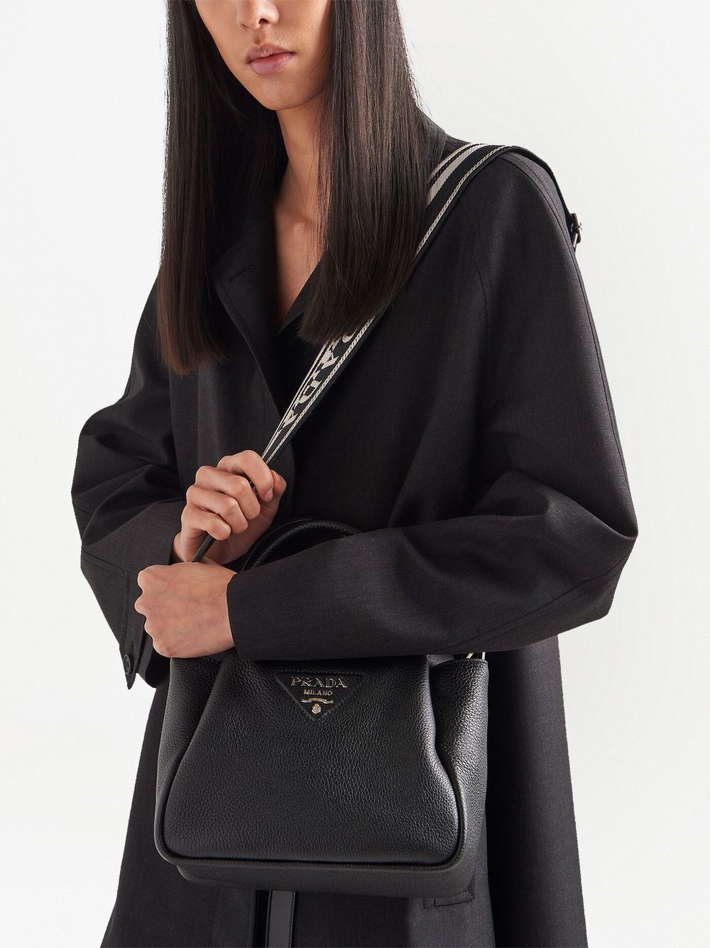 Pra*a logo-lettering top-handle bag