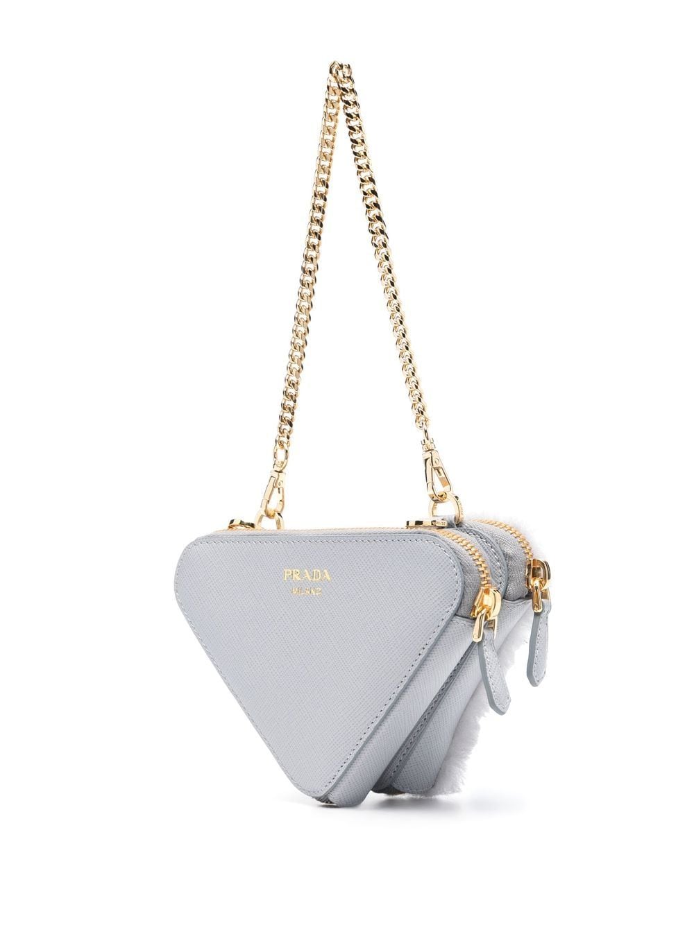 Pra*a mini shearling crossbody bag