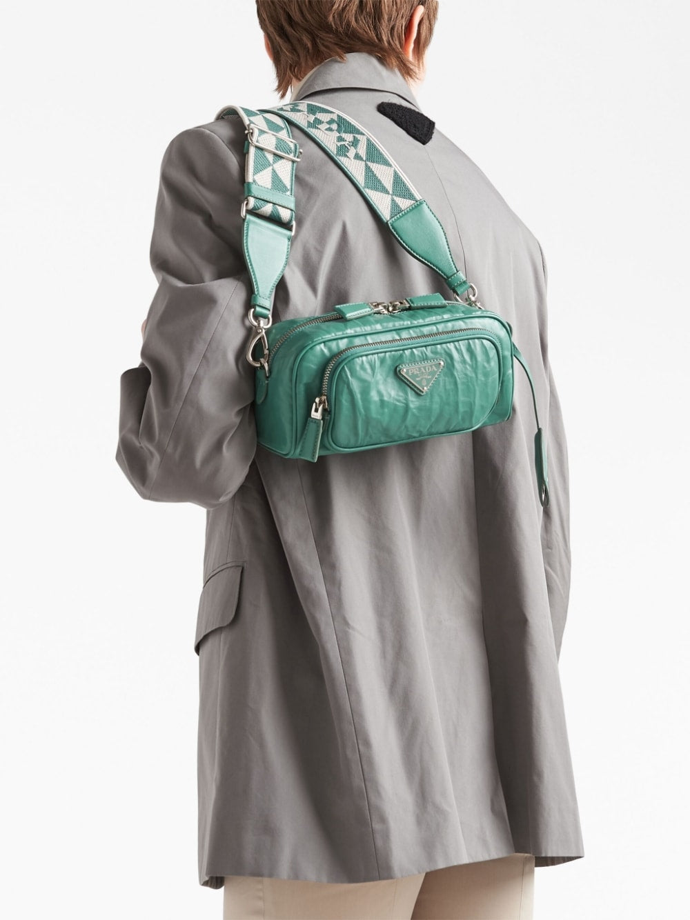 Pra*a logo-plaque shoulder bag