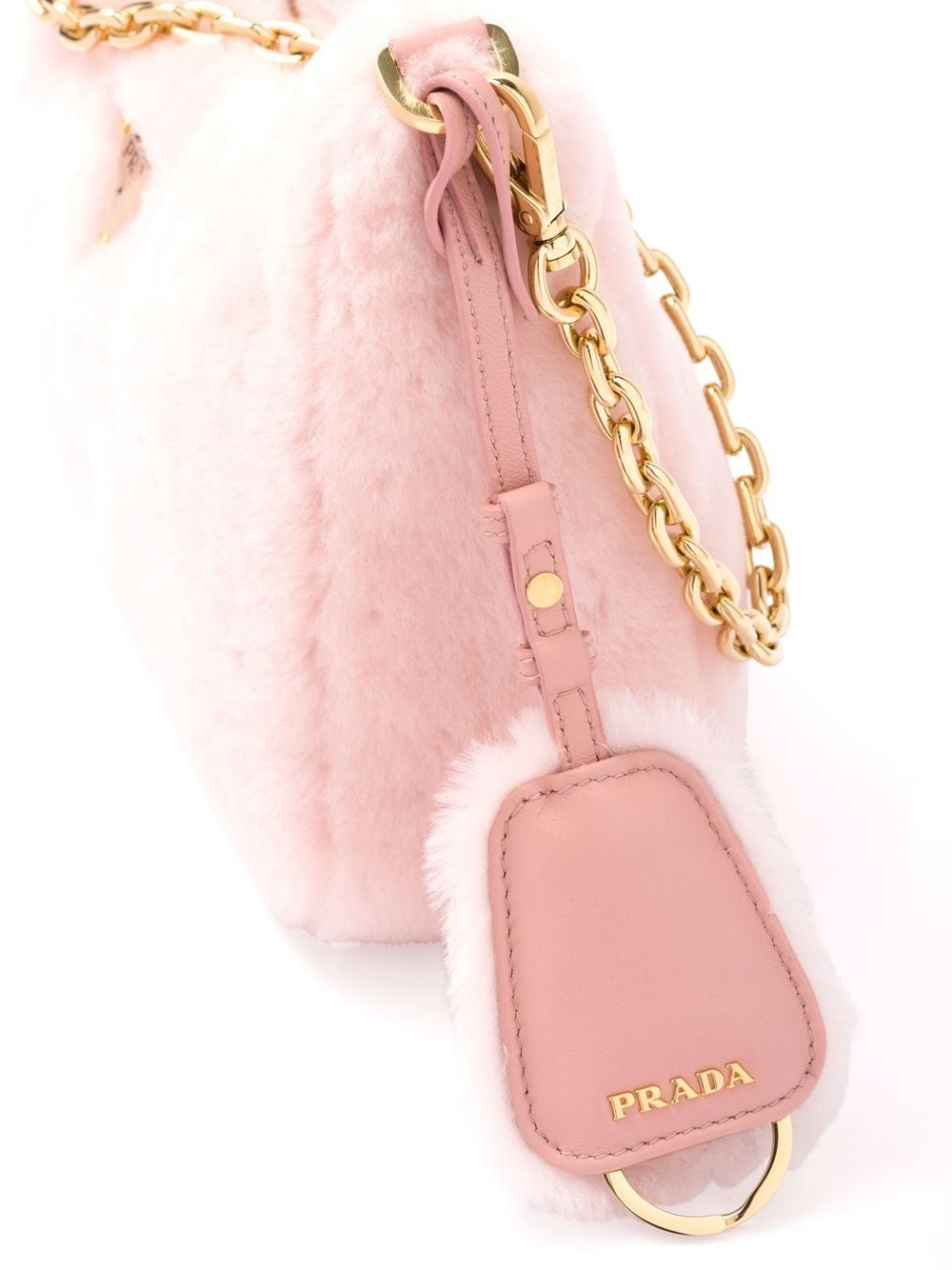 Pra*a re-edition shearling mini bag