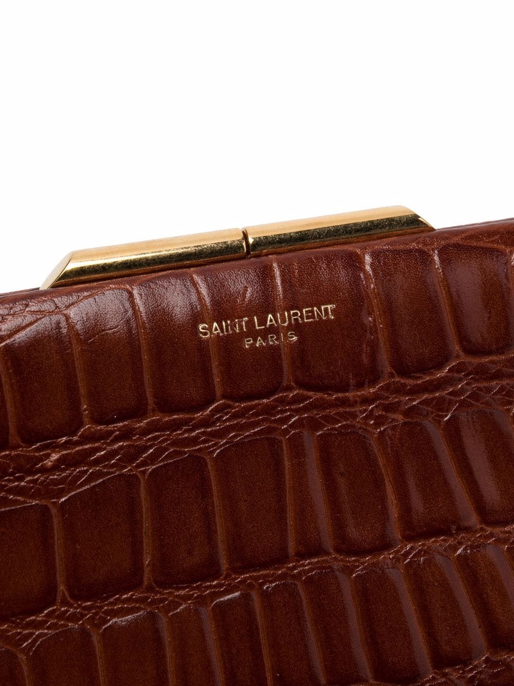 Saint Laurent crocodile-effect clutch bag