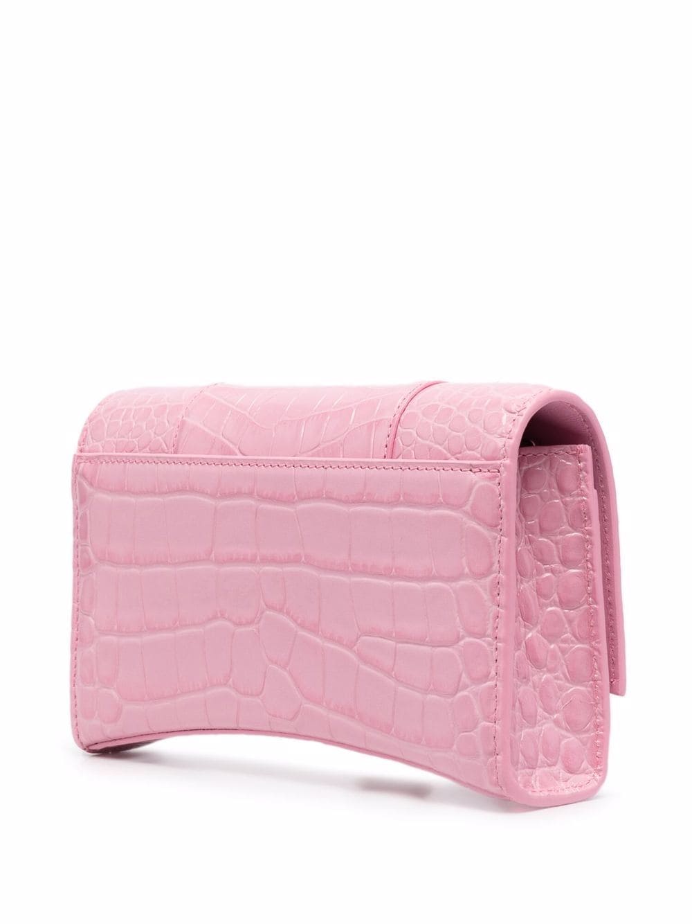Ba*len*cia*ga hourglass crocodile-embossed chain wallet