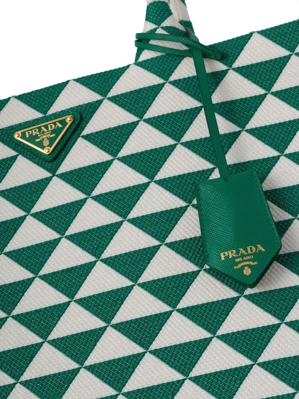 Pra*a large symbole embroidered tote bag